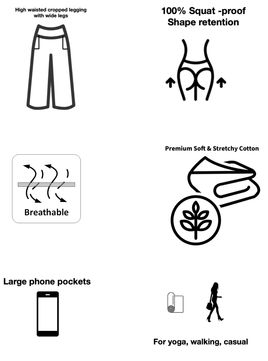 Legging Product features you will love shown as icons